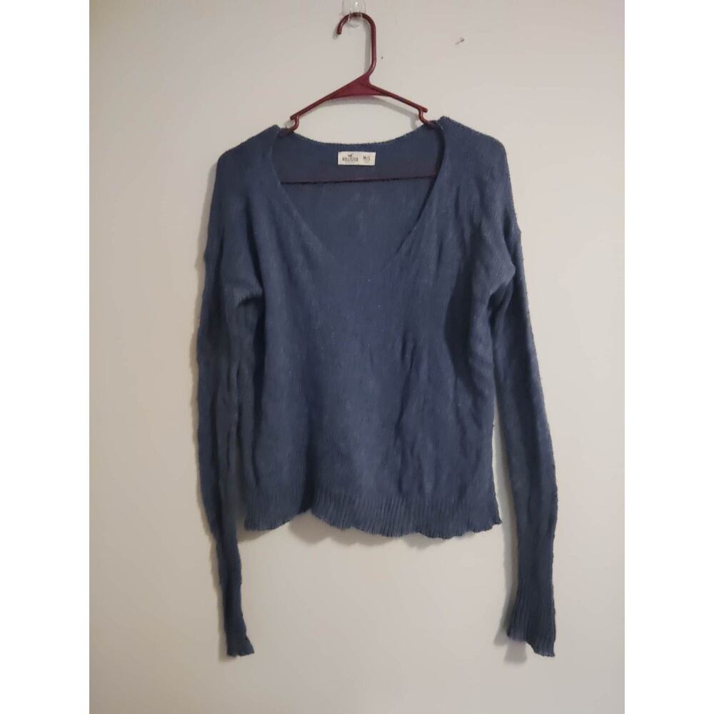 HOLLISTER Co. Women’s V-Neck Light Weight Sweater Long Sleeve Blue | Size M / L‎